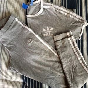 Gray Adidas originals outfit